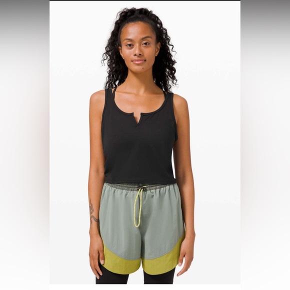 lululemon athletica Tops - Lululemon Cropped Henley Tank Top